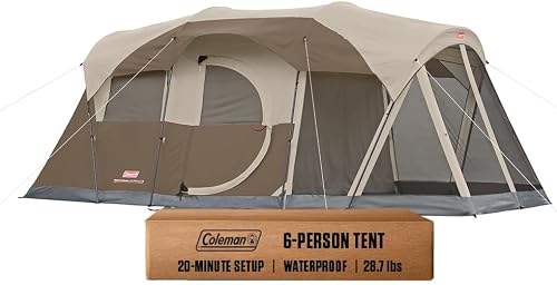 Coleman WeatherMaster Camping Tent with Screened Porch, Weatherproof T — Our hands-on testing setup for best camping tent for cano