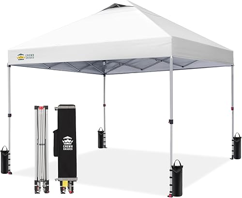 CROWN SHADES 10x10 Pop Up Canopy, Patented CenterLok One Push Tent Can — Durability testing under extreme conditions