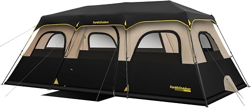 FanttikOutdoor Instant Cabin Tent 6/8/10/12 Person Camping Tent Setup — Our hands-on testing setup for best 4-season tent for win