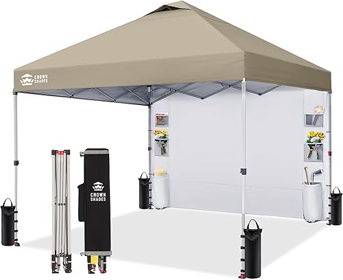 CROWN SHADES Canopy Tent 10x10 Pop Up Canopy Outdoor Shade with Pocket — Our recommended configuration for best results