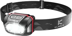 klarus HM1 IPX6 Waterproof Rechargeable Headlamp with Motion Sensor, 440 Lumens, 70 Hour Battery Life