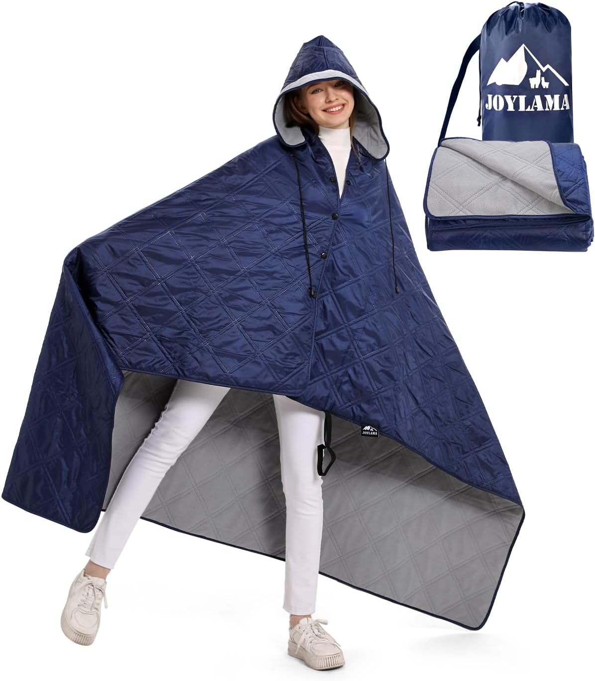 JOYLAMA Outdoor Camping Blanket, Fleece Waterproof Stadium Blanket with Protable Bag, Lightweight for Cold Weather, Sport...