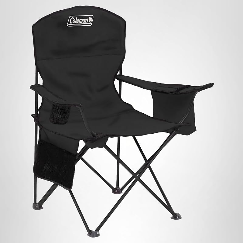 Coleman Coleman Portable Camping Chair with 4-Can Cooler, Cushioned Se — Build quality and design details up close