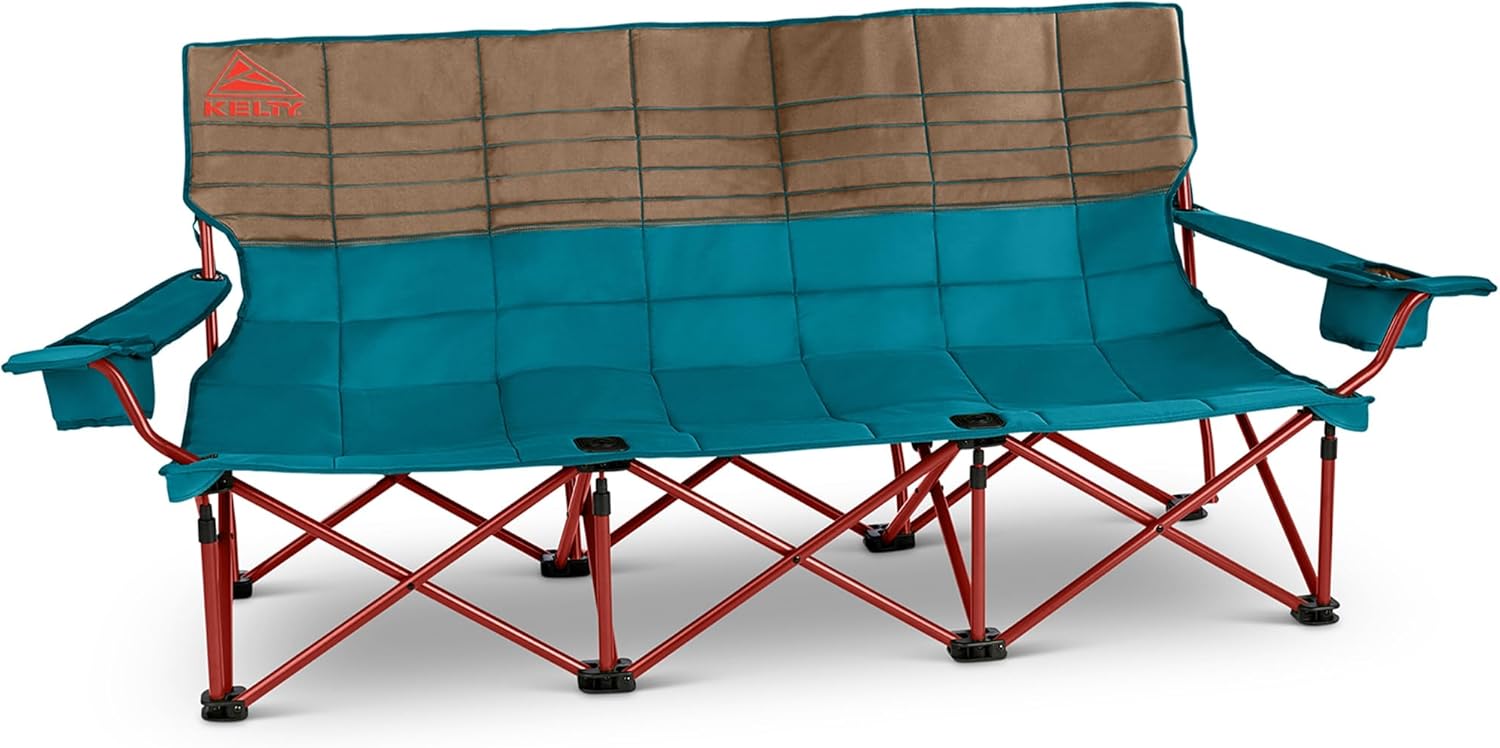 Kelty Lowdown Couch - 3 Person Capacity Camping Chair, Extra Large and Sturdy Bench for Campsites, Soccer Games, and Backy...