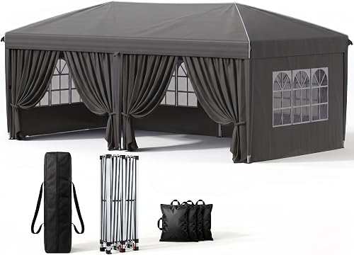 Anunweldo 10x20 Pop Up Canopy with Sidewalls, Instant Tent with Carry — Our hands-on testing setup for best sleeping bag for side
