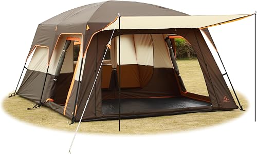 KTT Extra Large Tent 6-12-14 Person,Family Cabin Tents,2 Rooms,3 Doors — Real-world performance testing in action