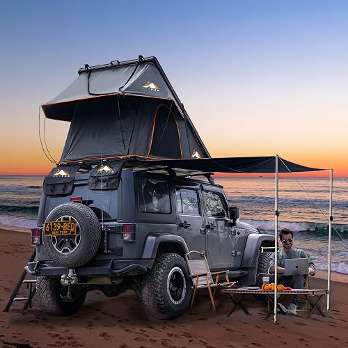 Adventurer Pro Rooftop Tent Hard Shell with Side Awning&LED Light Stri — Our hands-on testing setup for best camping stove for eld
