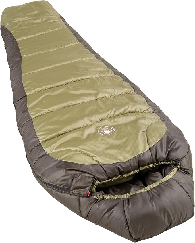 Coleman North Rim 0°F Sleeping Bag, Cold-Weather Mummy Sleep Sack with — Build quality and design details up close