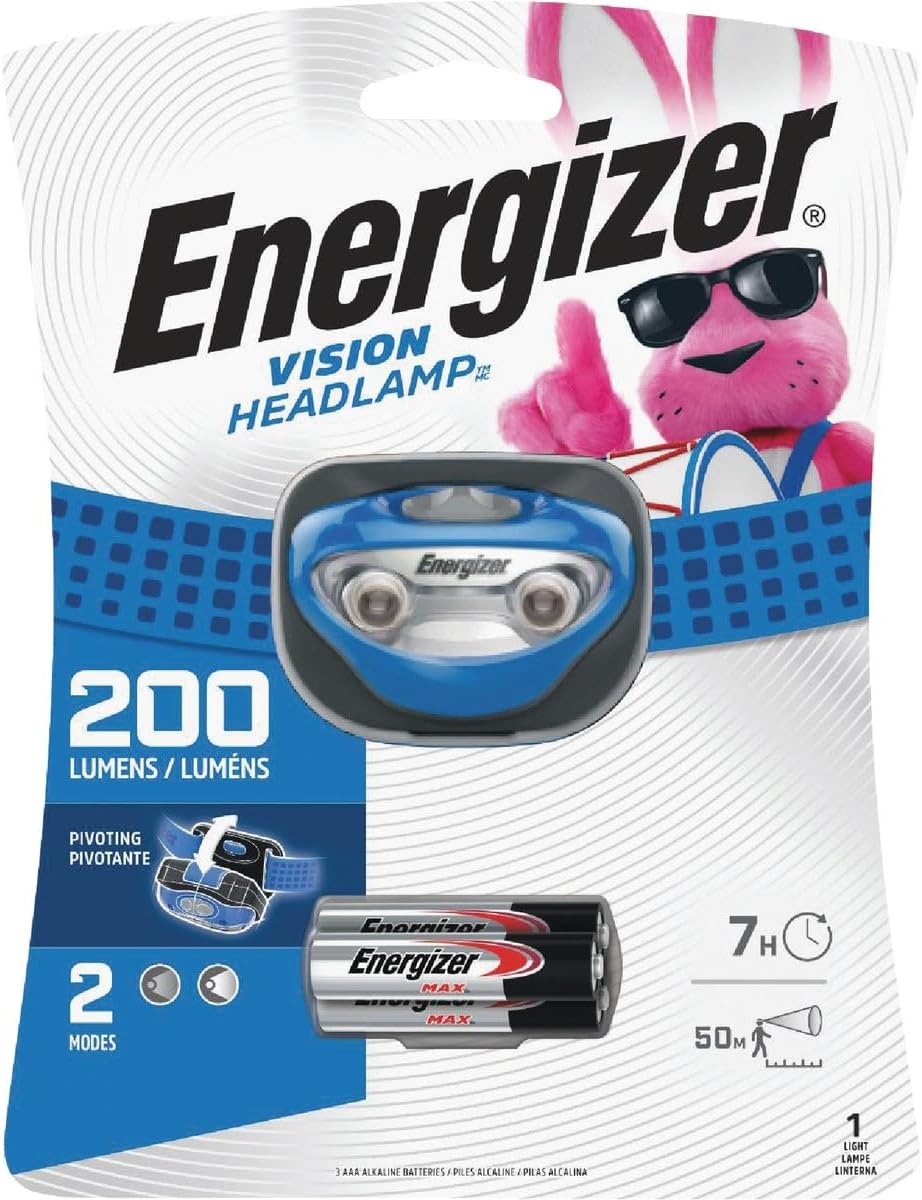 Energizer LED Headlamp Flashlight, Super Bright, Compact Sport Head Lamp, Perfect Running Headlamp,Batteries Included