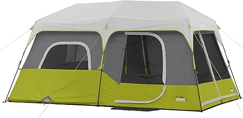 Core 9 Person Instant Cabin Tent - 14' x 9', Green (40008) — Our hands-on testing setup for best sleeping pad for hammock campers 