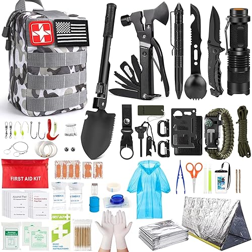 Survival Kit, 251 Pcs Survival Gear First Aid Kit with Molle System Co — Our recommended configuration for best results