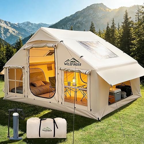 Inflatable Tent with Skylight, Quick Setup Blow Up Tents with Pump, Ho — Our recommended configuration for best results