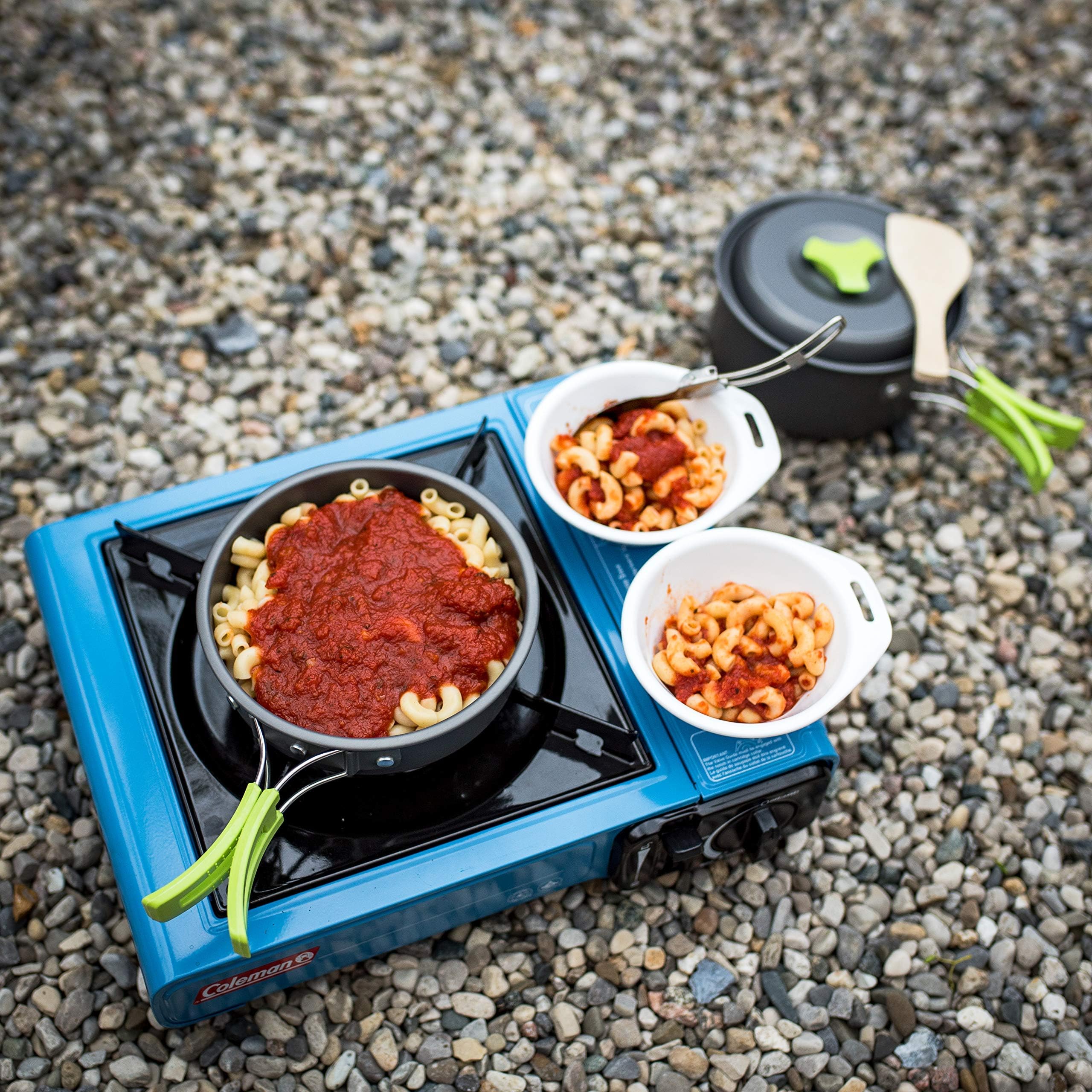 MalloMe Camping Cookware 18pc Mess Kit w/Backpacking Stove – Camping C — Our recommended configuration for best results